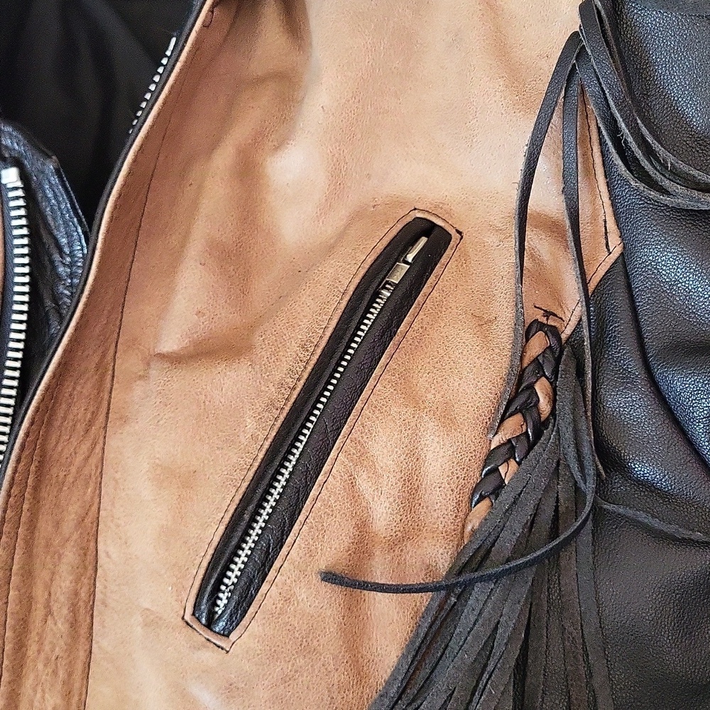 vinatge cowgirl style fringe leather jacket - Picture 6 of 9